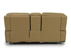Mor Furniture Banks 3 Power Console Loveseat In Chesapeake Charcoal Leather