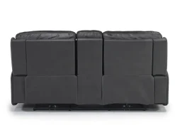 Mor Furniture Banks 3 Power Console Loveseat In Chesapeake Charcoal Leather