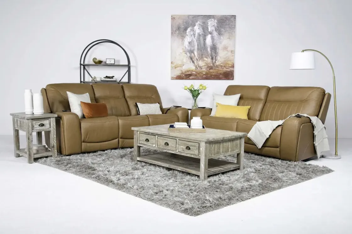 Mor Furniture Banks 3 Power Loveseat In Leather