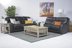 Mor Furniture Banks 3 Power Loveseat In Leather