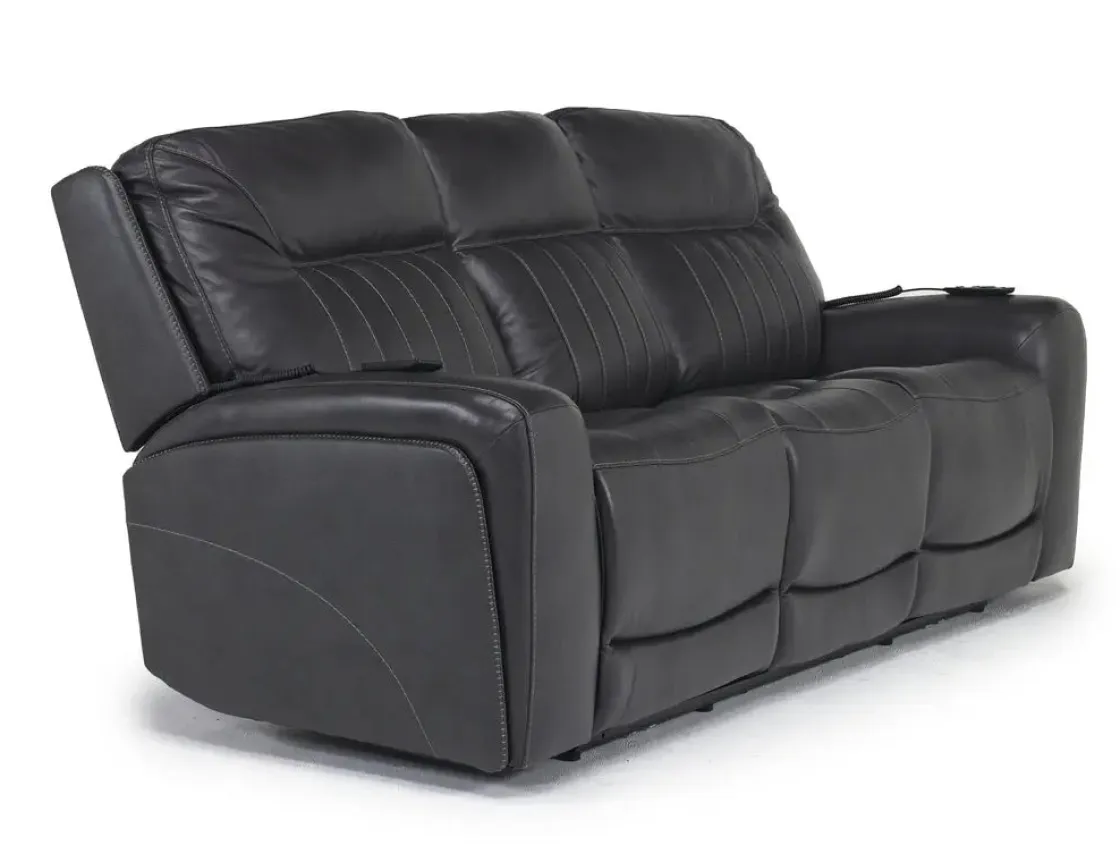 Mor Furniture Banks 3 Power Sofa & Loveseat In Leather