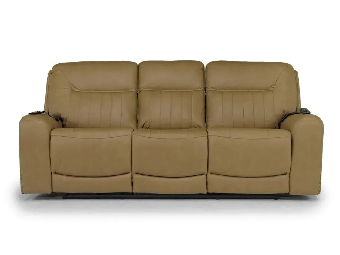 Mor Furniture Banks 3 Power Sofa & Loveseat In Leather