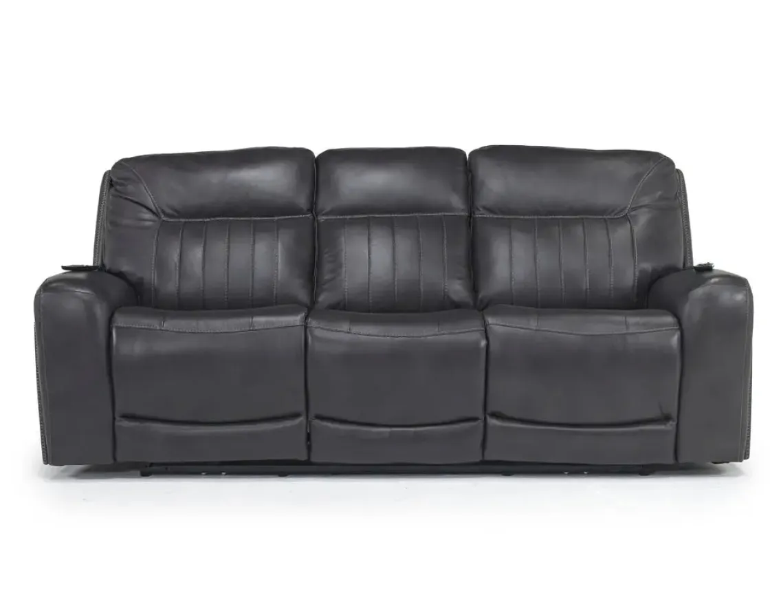 Mor Furniture Banks 3 Power Sofa & Loveseat In Leather
