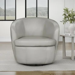 Mor Furniture Barolo Leather Swivel Club Chair In Caramel