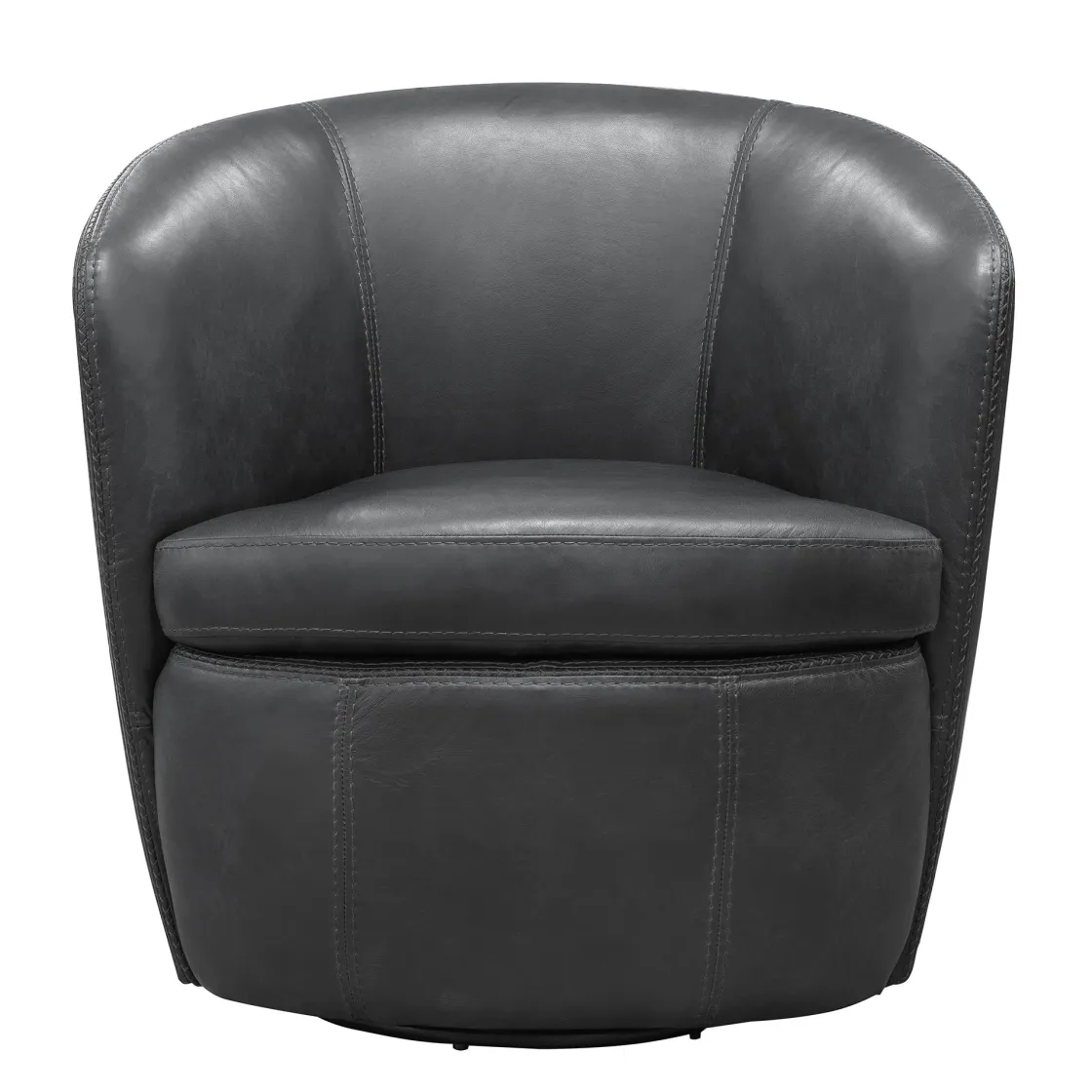 Mor Furniture Barolo Leather Swivel Club Chair In Caramel