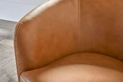 Mor Furniture Barolo Leather Swivel Club Chair In Caramel