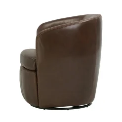 Mor Furniture Barolo Leather Swivel Club Chair In Caramel