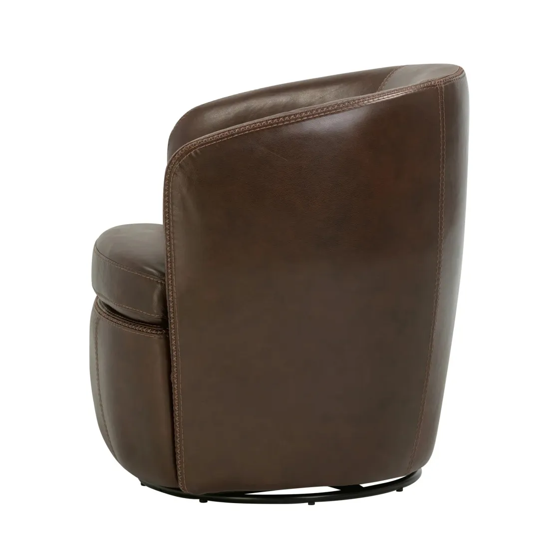 Mor Furniture Barolo Leather Swivel Club Chair In Caramel