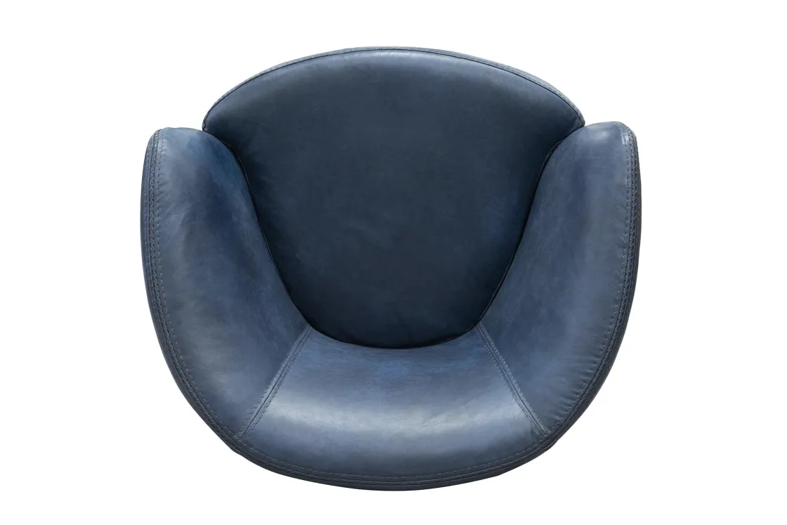 Mor Furniture Barolo Leather Swivel Club Chair In Caramel