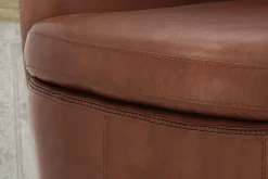 Mor Furniture Barolo Leather Swivel Club Chair In Caramel