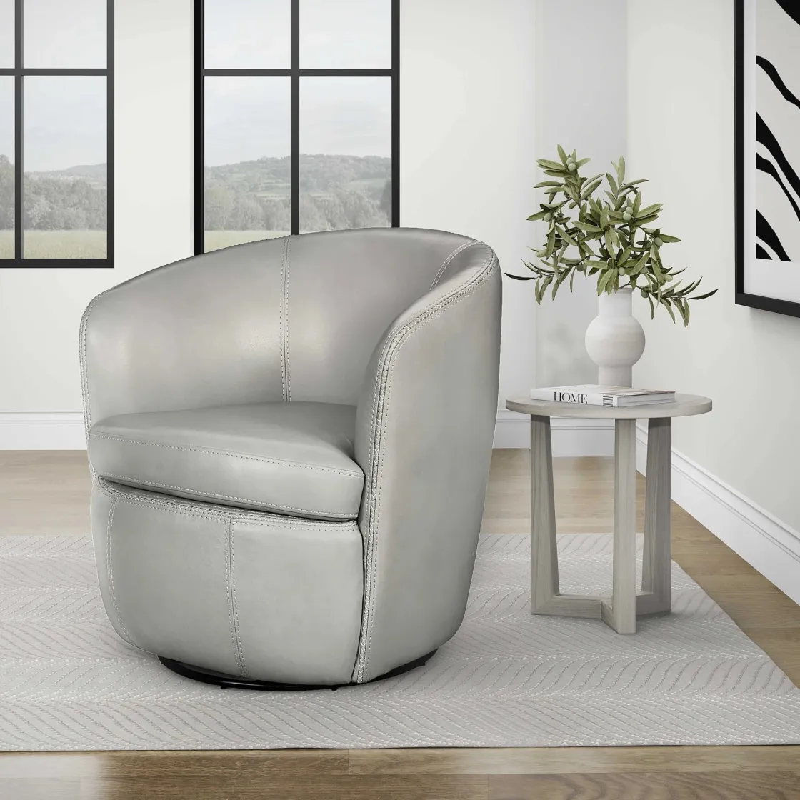 Mor Furniture Barolo Leather Swivel Club Chair In Caramel