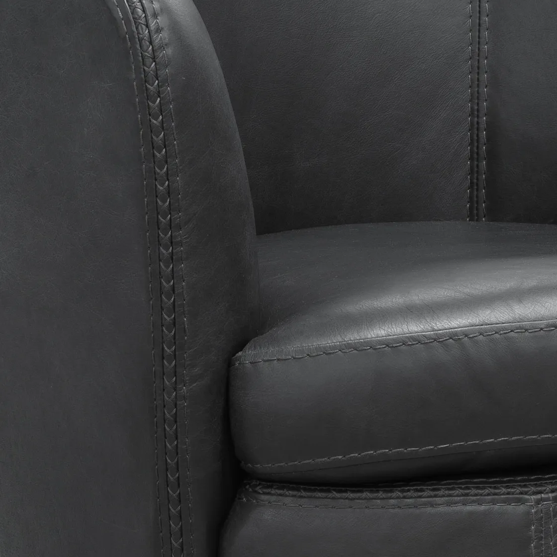 Mor Furniture Barolo Leather Swivel Club Chair In Caramel