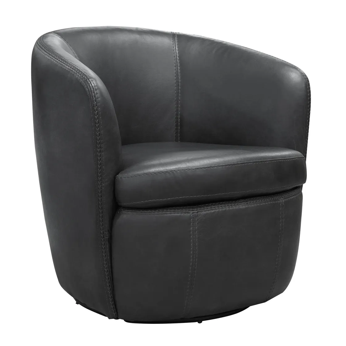 Mor Furniture Barolo Leather Swivel Club Chair In Caramel