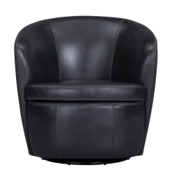 Mor Furniture Barolo Leather Swivel Club Chair In Caramel