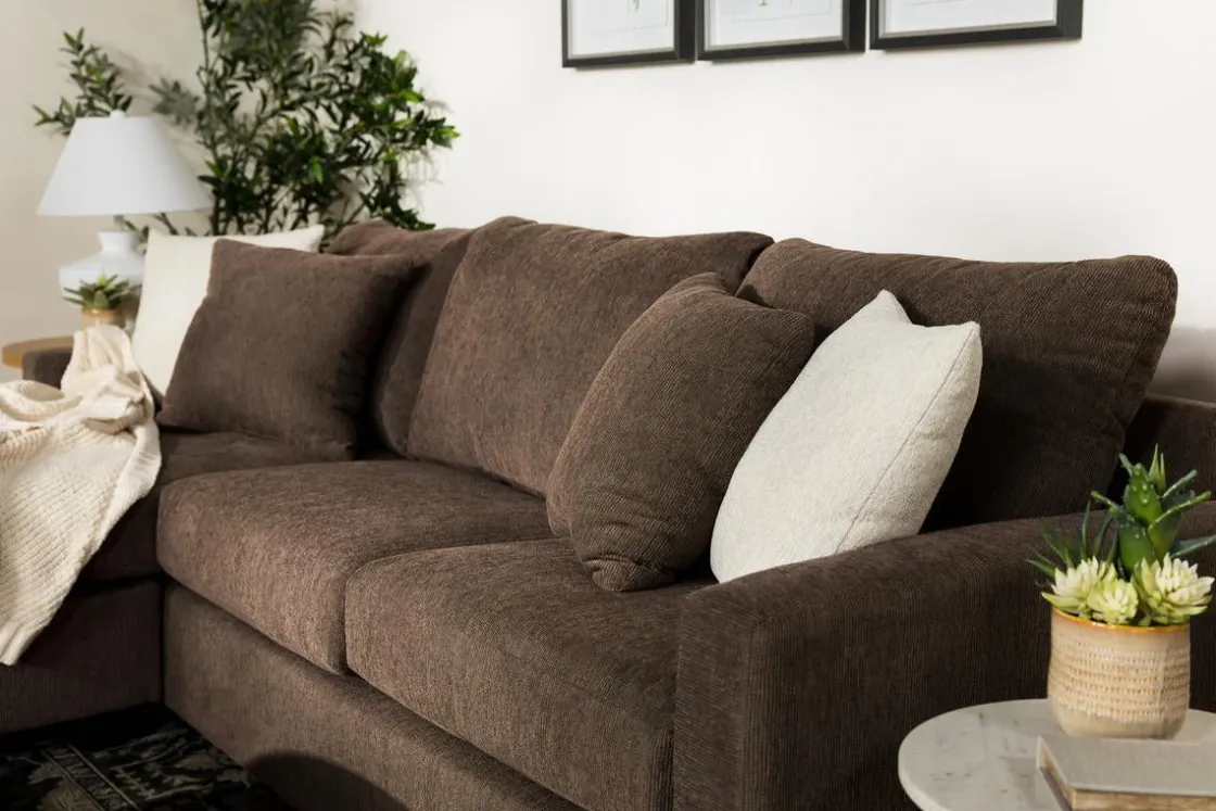 Mor Furniture Barrett Reversible Sofa Chaise In Fisk Smoke