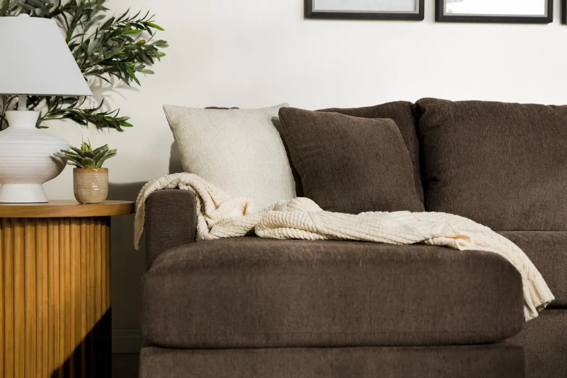Mor Furniture Barrett Reversible Sofa Chaise In Fisk Smoke