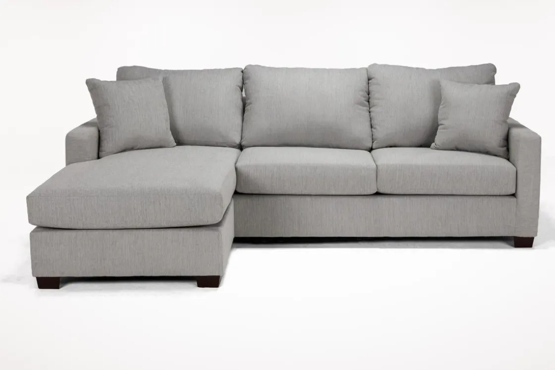 Mor Furniture Barrett Reversible Sofa Chaise In Fisk Smoke