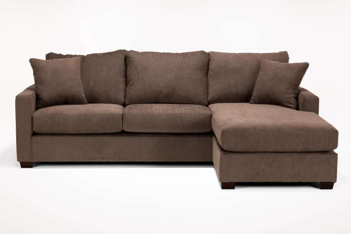 Mor Furniture Barrett Reversible Sofa Chaise In Fisk Smoke