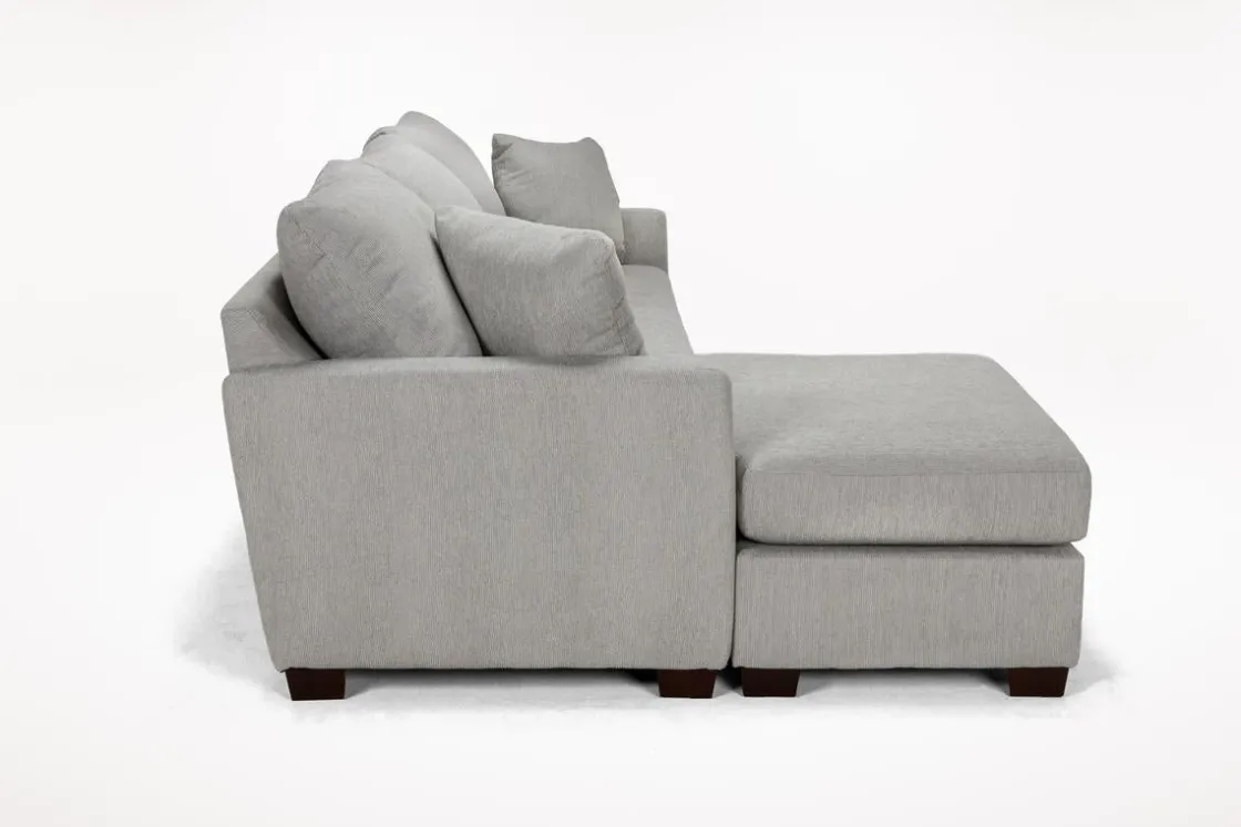 Mor Furniture Barrett Reversible Sofa Chaise In Fisk Smoke