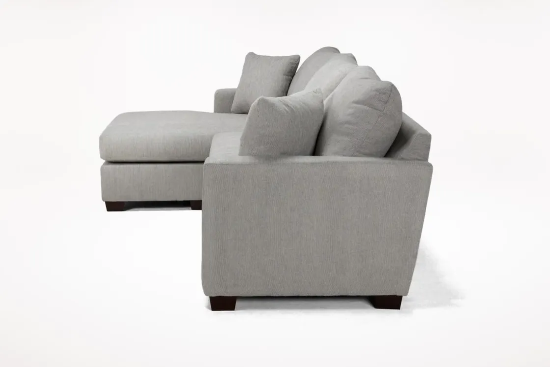 Mor Furniture Barrett Reversible Sofa Chaise In Fisk Smoke