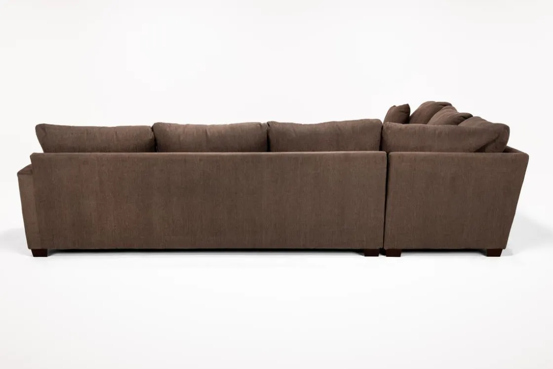 Mor Furniture Barrett Tux Sofa Chaise Sectional In Fisk Smoke, Right Facing
