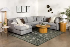 Mor Furniture Barrett Tux Sofa Chaise Sectional In Fisk Smoke, Right Facing