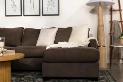 Mor Furniture Barrett Tux Sofa Chaise Sectional In Fisk Smoke, Right Facing