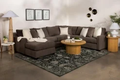 Mor Furniture Barrett Tux Sofa Chaise Sectional In Fisk Smoke, Right Facing