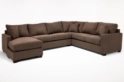 Mor Furniture Barrett Tux Sofa Chaise Sectional In Fisk Smoke, Right Facing