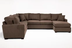 Mor Furniture Barrett Tux Sofa Chaise Sectional In Fisk Smoke, Right Facing