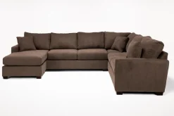 Mor Furniture Barrett Tux Sofa Chaise Sectional In Fisk Smoke, Right Facing