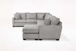 Mor Furniture Barrett Tux Sofa Chaise Sectional In Fisk Smoke, Right Facing