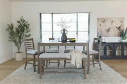 Mor Furniture Barry Counter Height Dining Table, 4 Stools & Bench In Light Brown