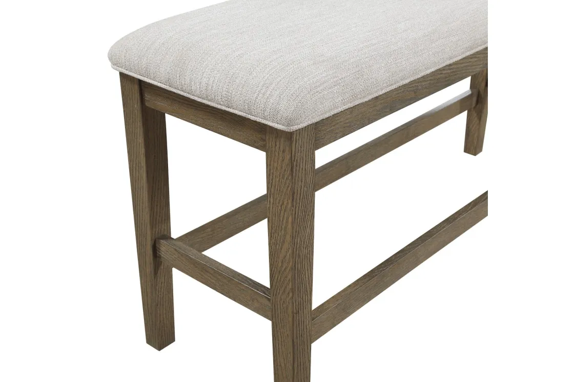Mor Furniture Barry Counter Height Dining Table, 4 Stools & Bench In Light Brown