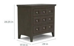 Mor Furniture Bay Creek 3 Drawer Nightstand In Light Gray
