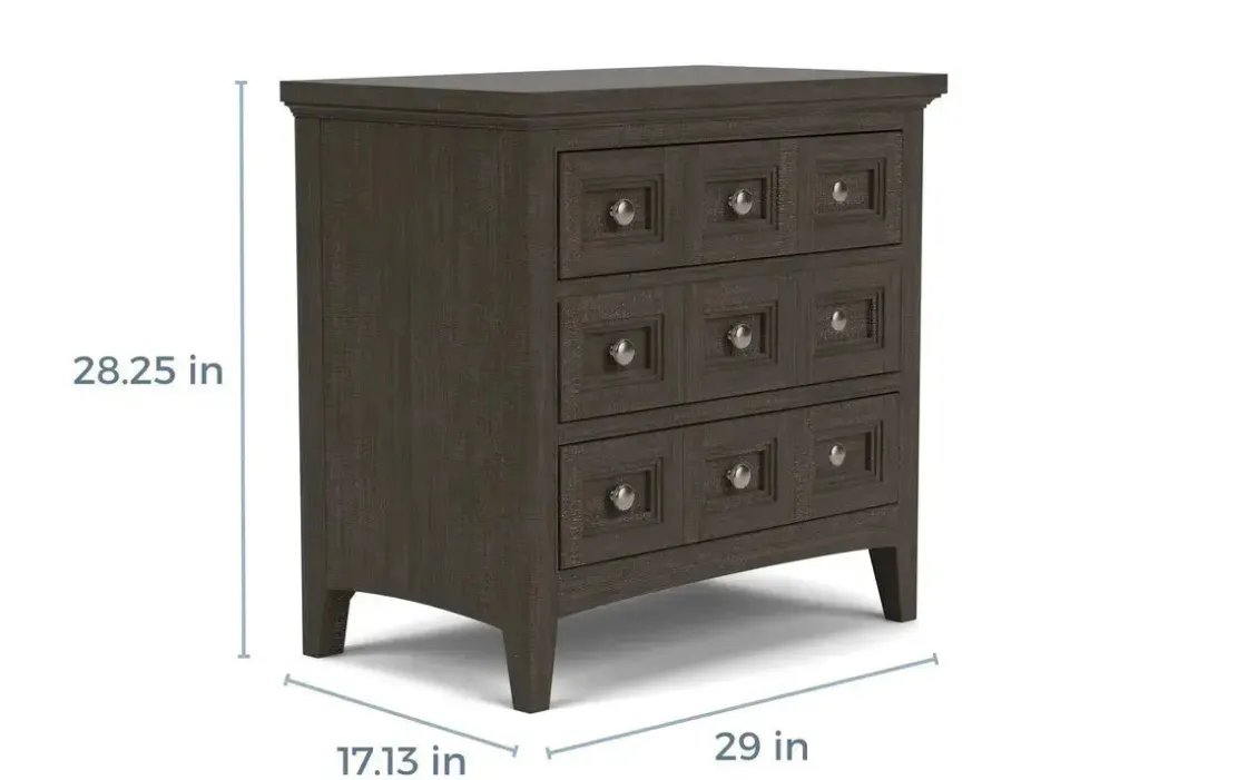 Mor Furniture Bay Creek 3 Drawer Nightstand In Light Gray
