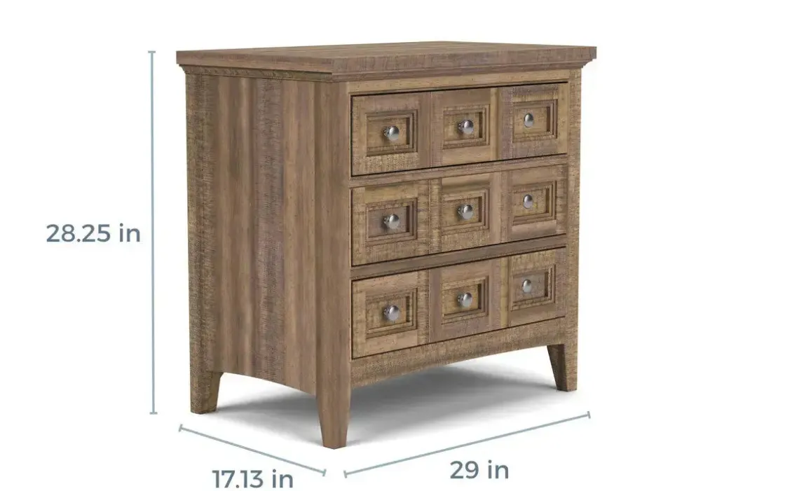 Mor Furniture Bay Creek 3 Drawer Nightstand In Light Gray