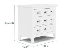 Mor Furniture Bay Creek 3 Drawer Nightstand In Light Gray