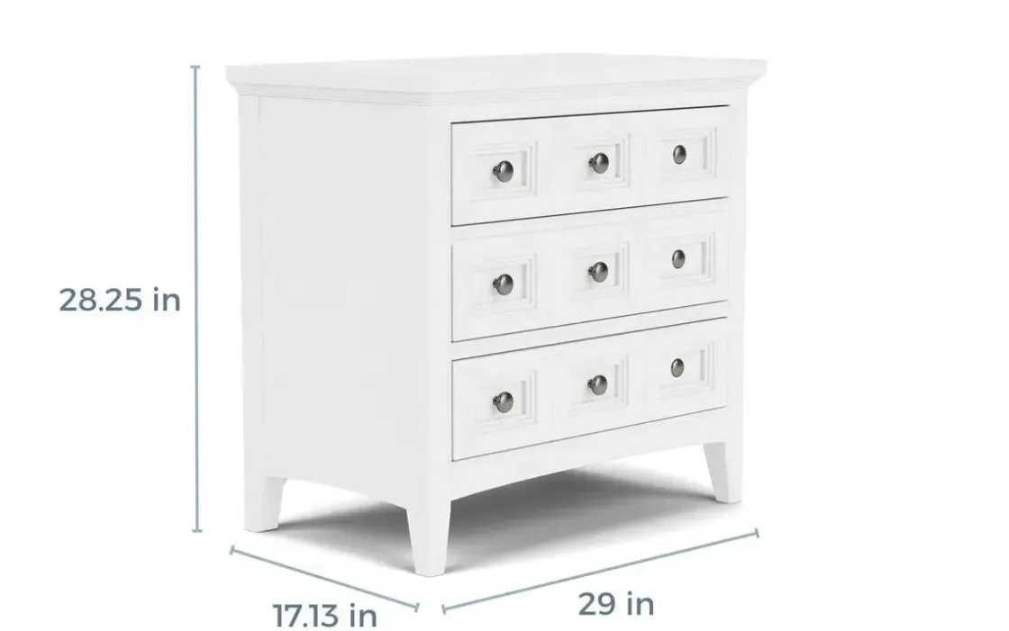 Mor Furniture Bay Creek 3 Drawer Nightstand In Light Gray