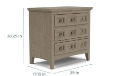 Mor Furniture Bay Creek 3 Drawer Nightstand In Light Gray