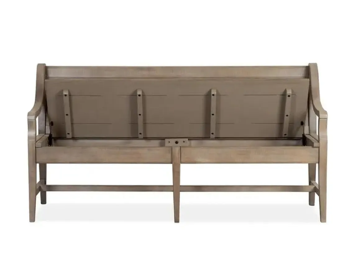 Mor Furniture Bay Creek Bench W/ Storage In Light Gray