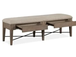 Mor Furniture Bay Creek Bench W/ Storage In Light Gray