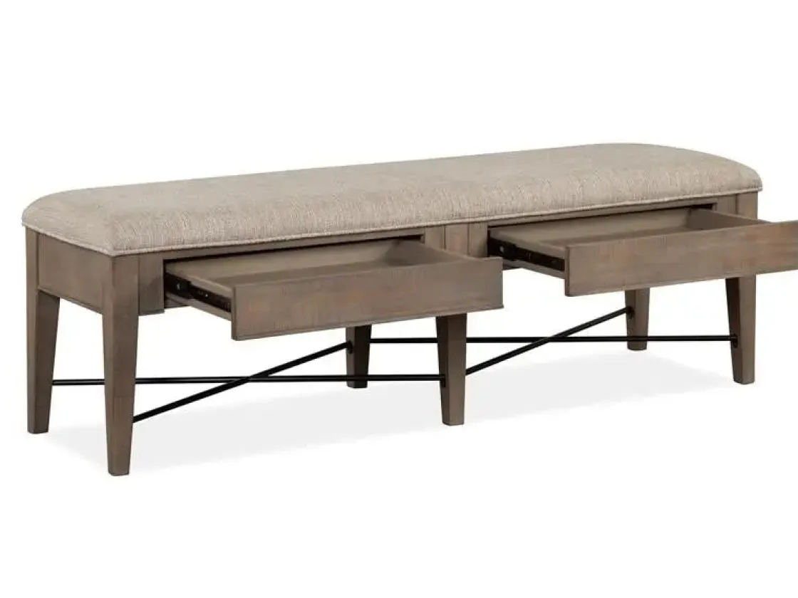 Mor Furniture Bay Creek Bench W/ Storage In Light Gray