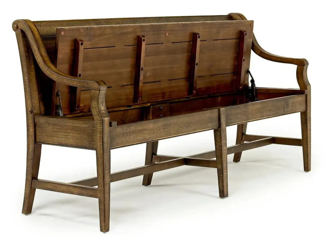 Mor Furniture Bay Creek Bench W/ Storage In Light Gray