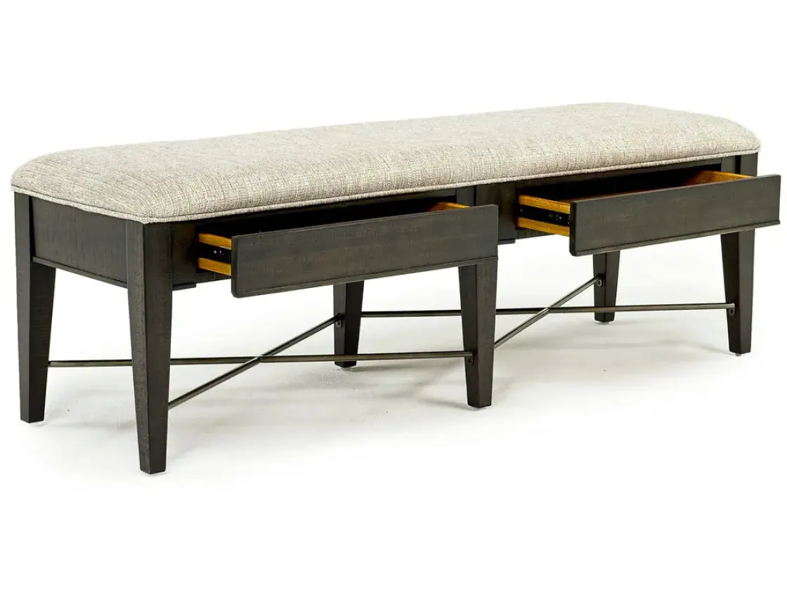 Mor Furniture Bay Creek Bench W/ Storage In Light Gray