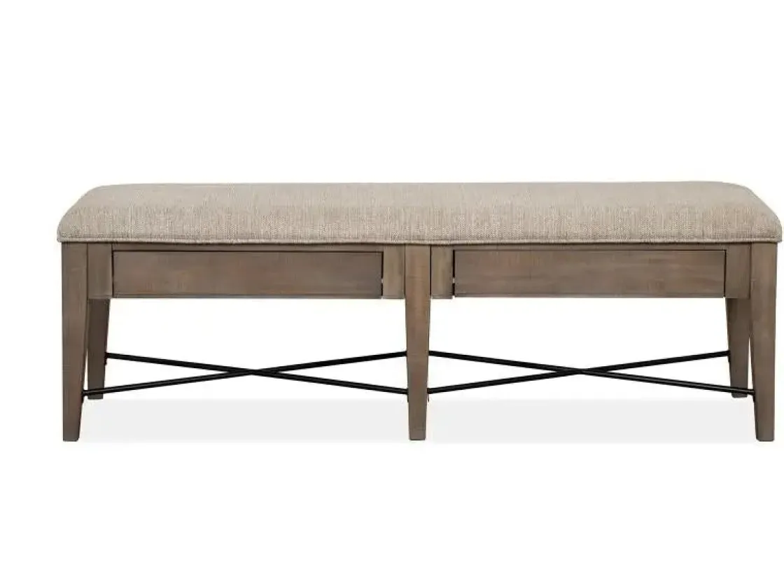 Mor Furniture Bay Creek Bench W/ Storage In Light Gray