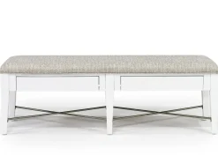 Mor Furniture Bay Creek Bench W/ Storage In Light Gray