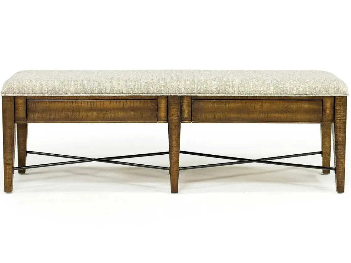 Mor Furniture Bay Creek Bench W/ Storage In Light Gray