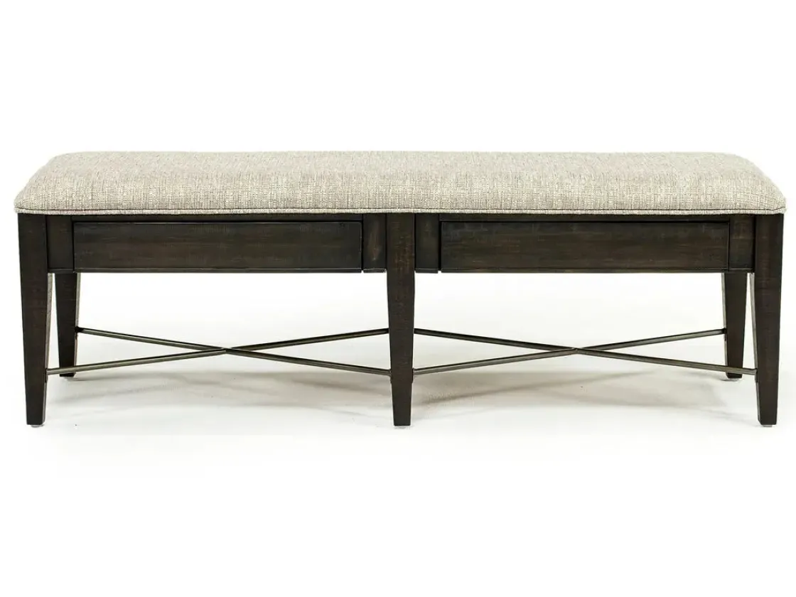 Mor Furniture Bay Creek Bench W/ Storage In Light Gray