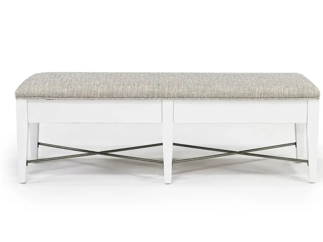 Mor Furniture Bay Creek Bench W/ Storage In Light Gray